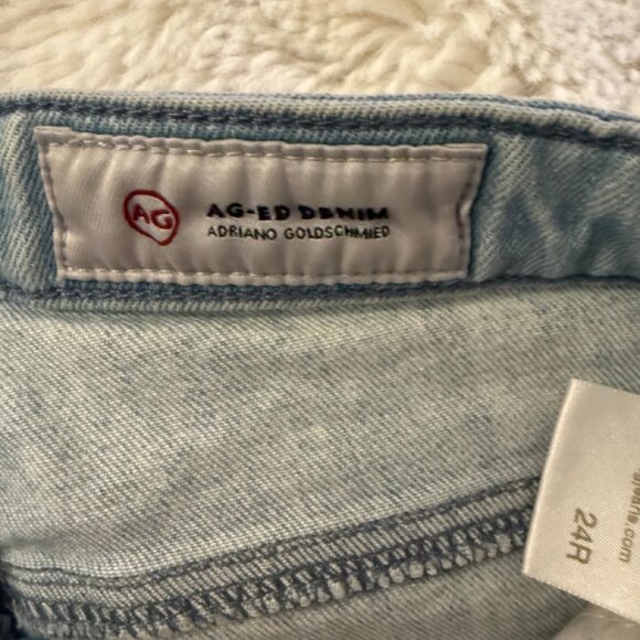 AG Adriano Goldschmied Isabelle High Rise Straight Crop Jeans light wash 24 - Picture 4 of 5